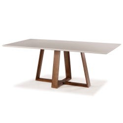 2011 - MESA PARIS 2,00X1,00VID / TAMPO 030-OFF WHITE / BASE 032-CAPUCCINO / 058-VIDRO OFF WHITE